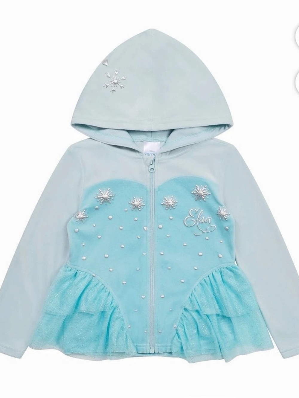 Disney Frozen Elsa Princess Costume Hoodie Jacket Girls' Blue NEW size M 7/8